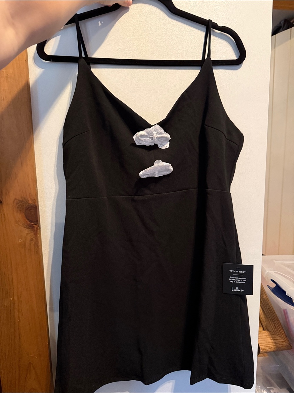 NWT Lulus little black dress with bows